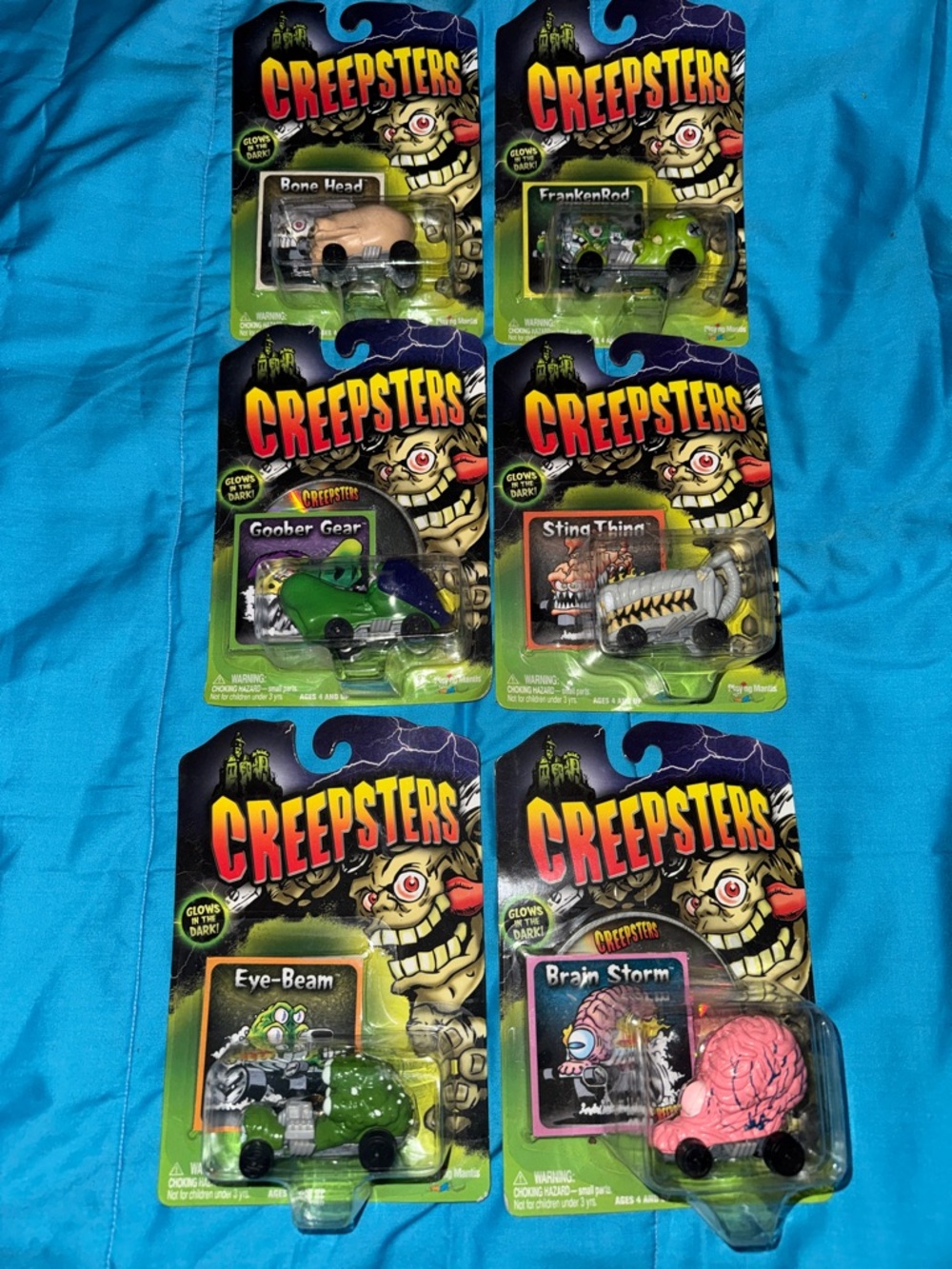 Collectible Mini Vehicles - Assorted Green & Pink six “evil” creepers